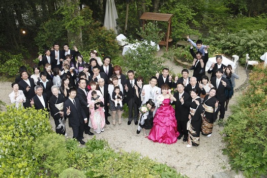箱根　結婚式　家族写真　アルベルゴバンブー