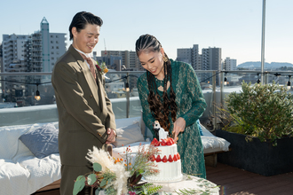 テラスでのケーキカットもゲストから好評です！